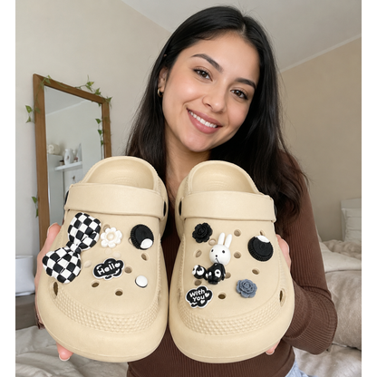 JibJoy Oreo Glow | Zuecos Ultraligeros con Charms