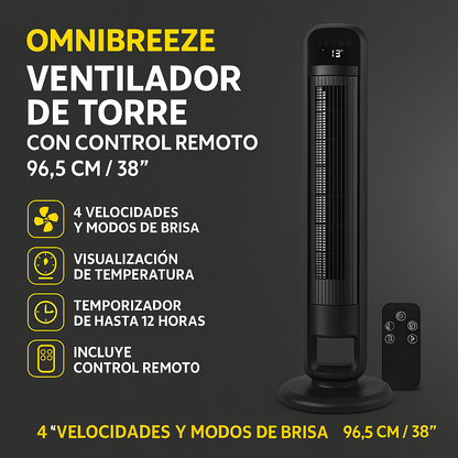 OmniBreeze Ventilador de Torre con Control Remoto 96.5 cm / 38”